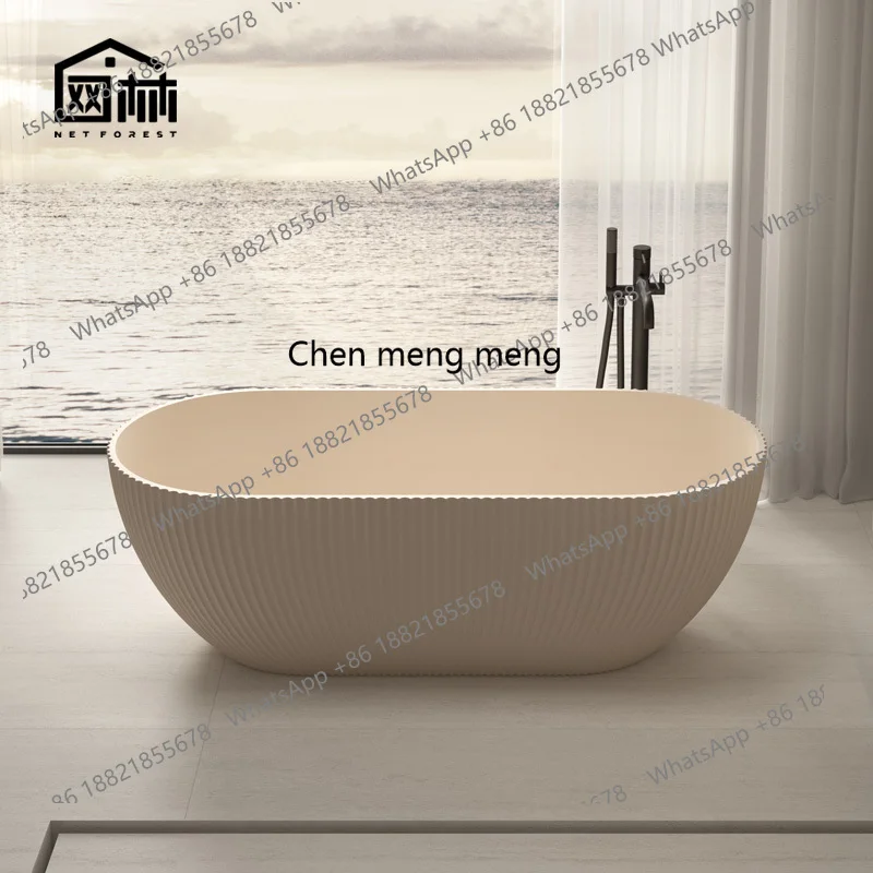 حوض استحمام صناعي بلون القهوة والحليب، حمام عائلي، مرحاض فندقي، حمام مخطط مزدوج تمرغ عميق #3