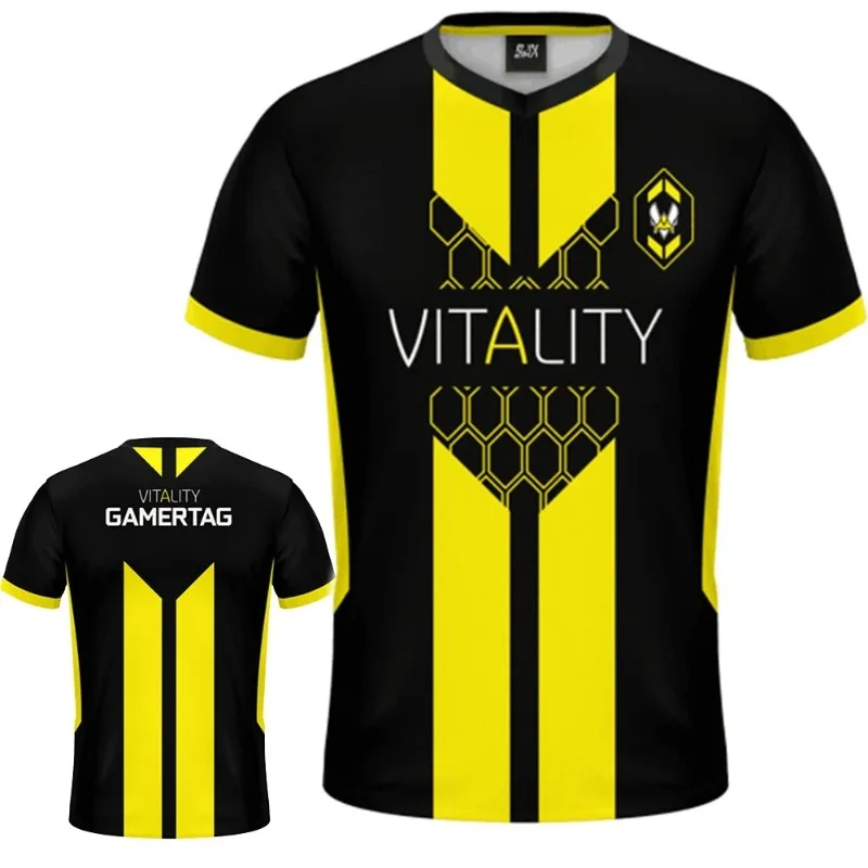 E-sports Team Vitality jersey LOL COD CSGO Gamer Uniform Short-sleeved Tshirt Men Women Summer Top Oversized Quick-Drying cloths