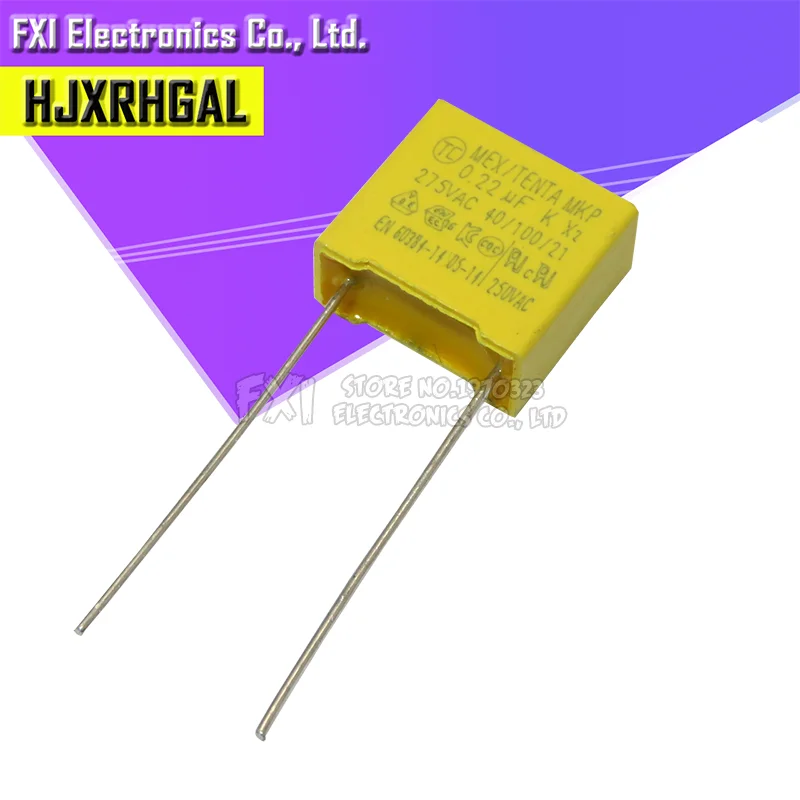 20pcs 275VAC capacitor X2 capacitor 220nF Pitch 275V 10mm X2 Polypropylene film capacitor 0.22uF New original