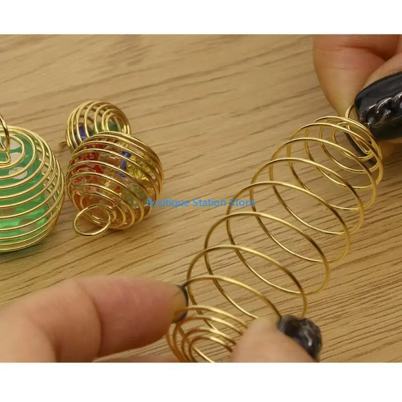 Y55F 30 قطعة قلادة قفص حلية دوامة حبة أقفاص جوفاء قلادة مع حلقة ل أساور يدوية أقراط قلادة صنع المجوهرات