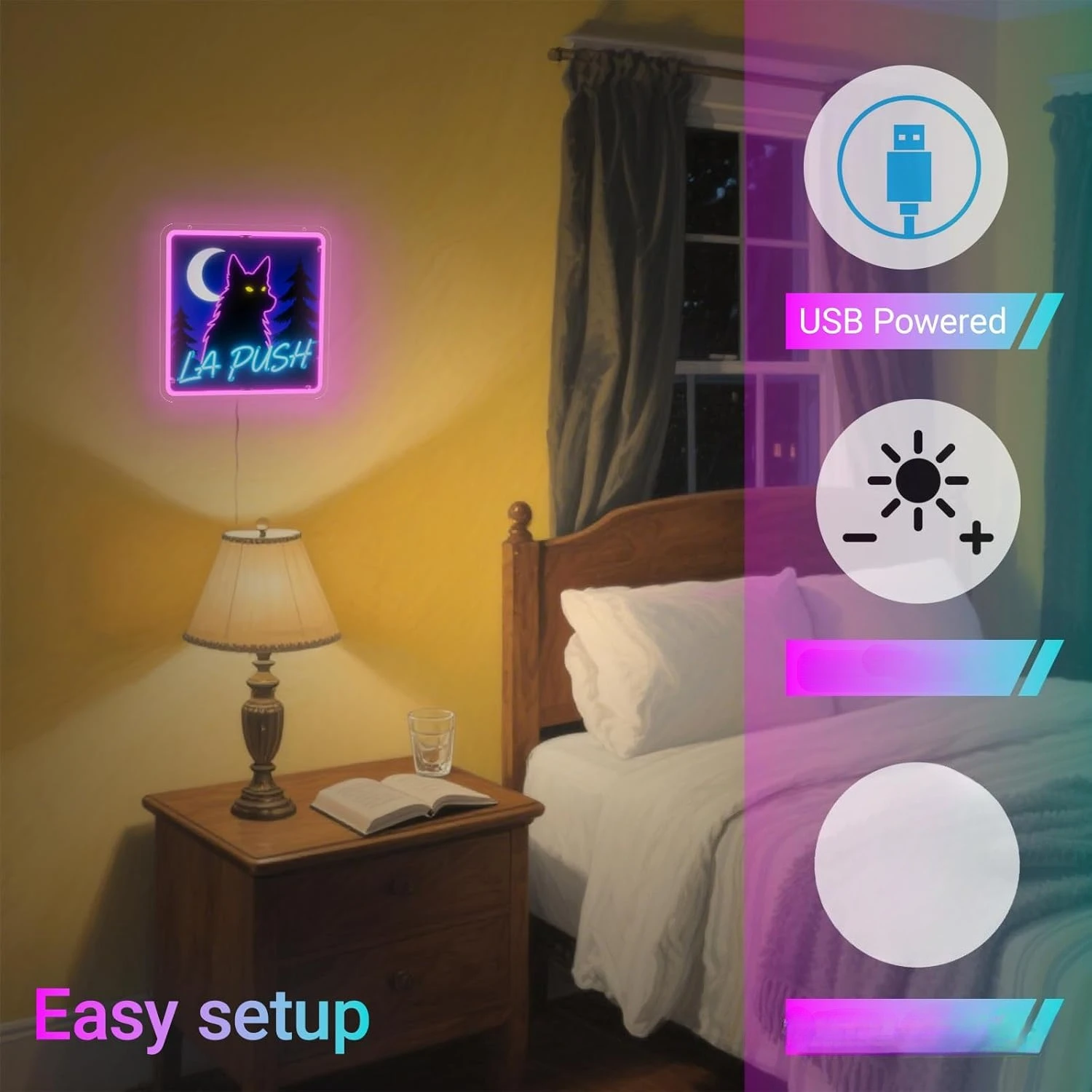 Animal Neon Sign Kids Room Decor USB Powered Led Light for Tiki Bar Gaming Room Party Bedroom Decorations Gift Art Wall Lights