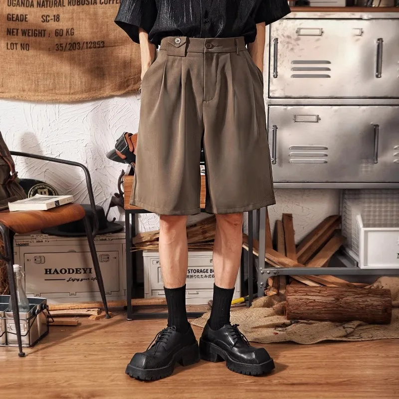 Loose Straight Leg Five Quarter Pants for Men in Summer, Loose and Versatile, Wide Leg Casual