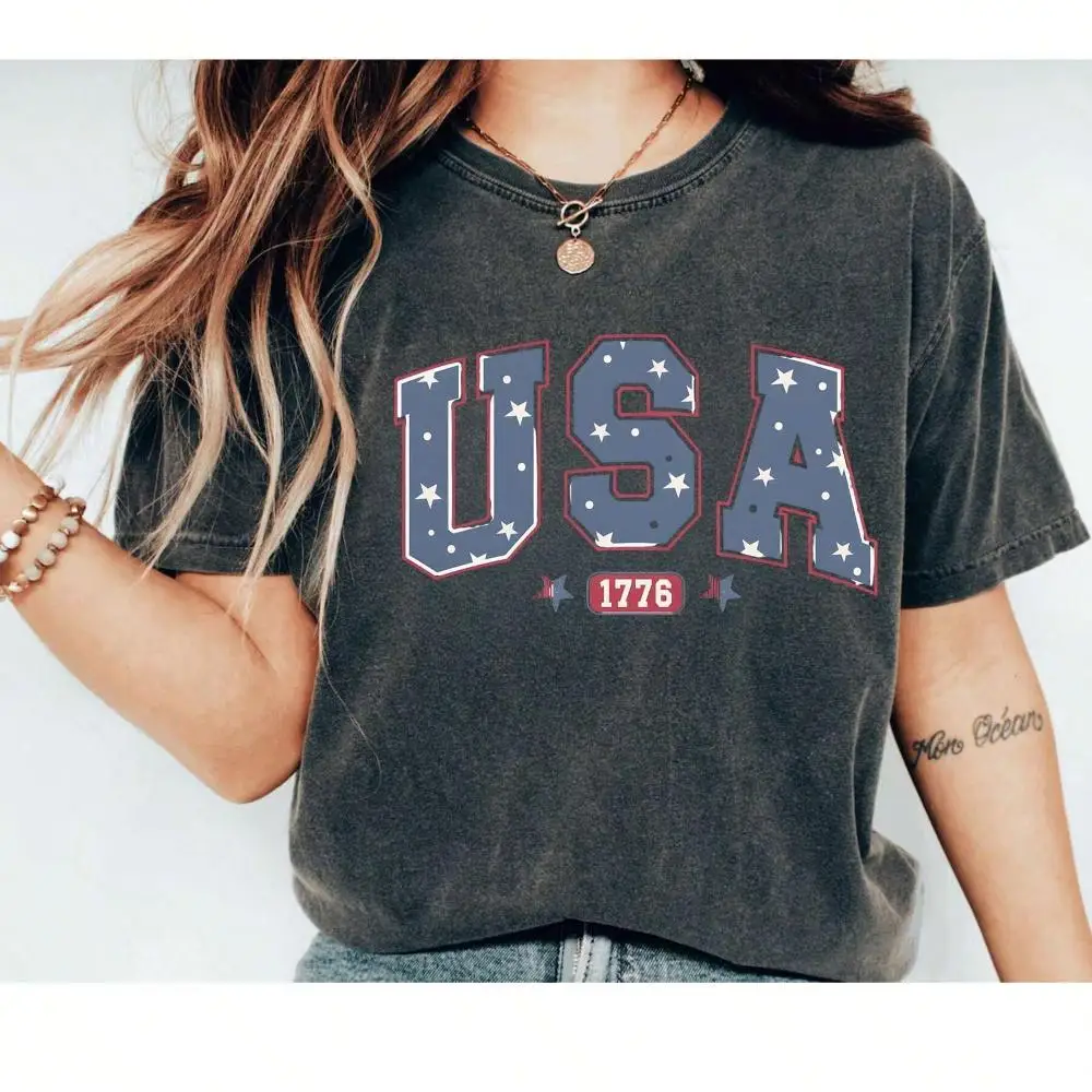 100% Cotton USA 1776 Shirt, America Shirt, Fourth Of July Shirt, 4th Of July Tee, Patriotic Shirt, America Est Shirt, Red White And Blue, USA, US