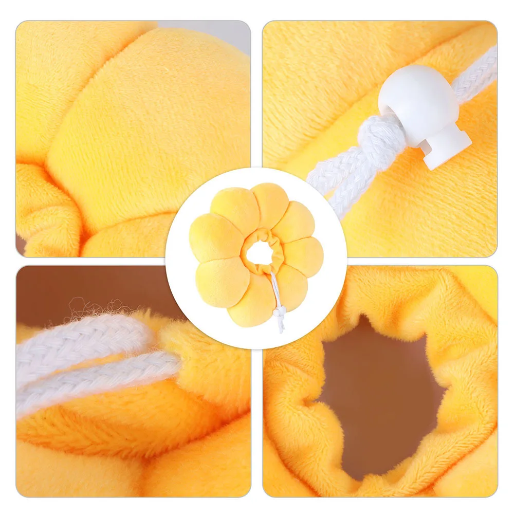 

Cat Recovery Collar Adjustable Soft Cotton Flower Decor Lightweight Comfortable Anti Licking Collar Post Surgery Pet Neck Circle