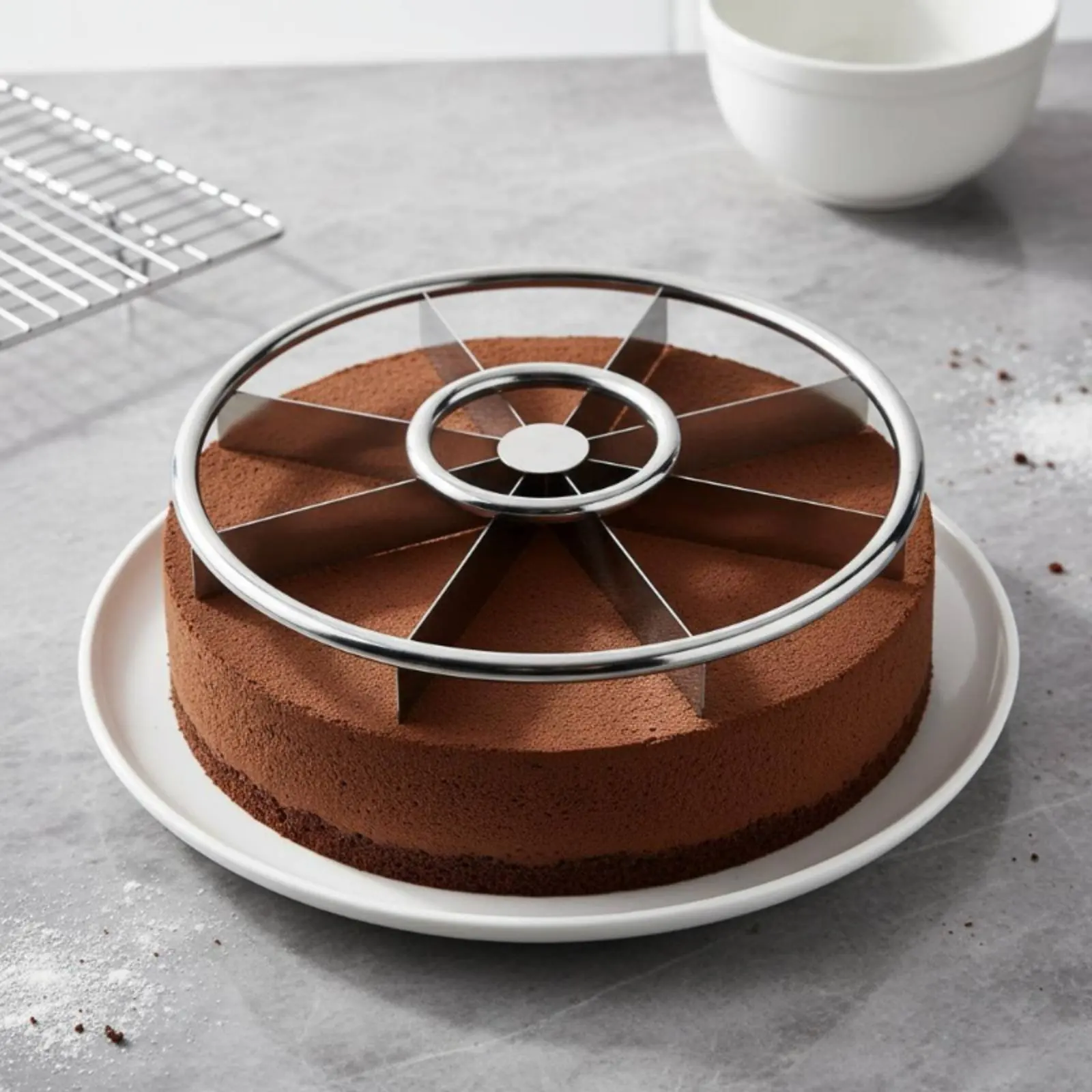 Picture 3: 8 Slice Cake Divider Perfect Portions Equal Portion Cake Cutter Round Pie Portioner Versatile Baking Tool for Pastry Chefs