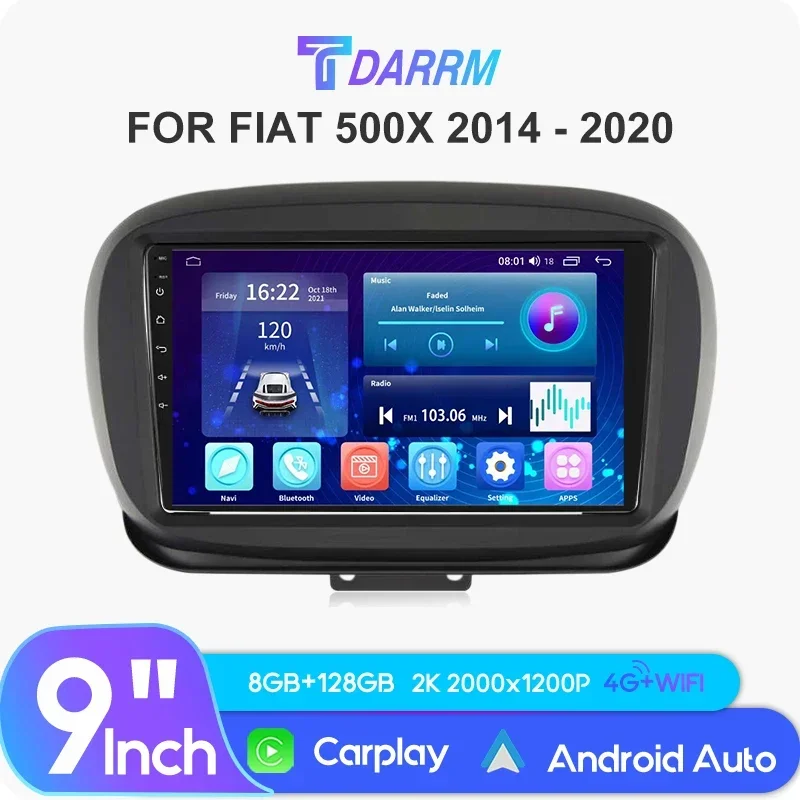 

2 Din Android Car Radio For Fiat 500X 2014 - 2020 Multimedia Video Player GPS 4G Carplay Auto Stereo QLED IPS DVD Head Unit