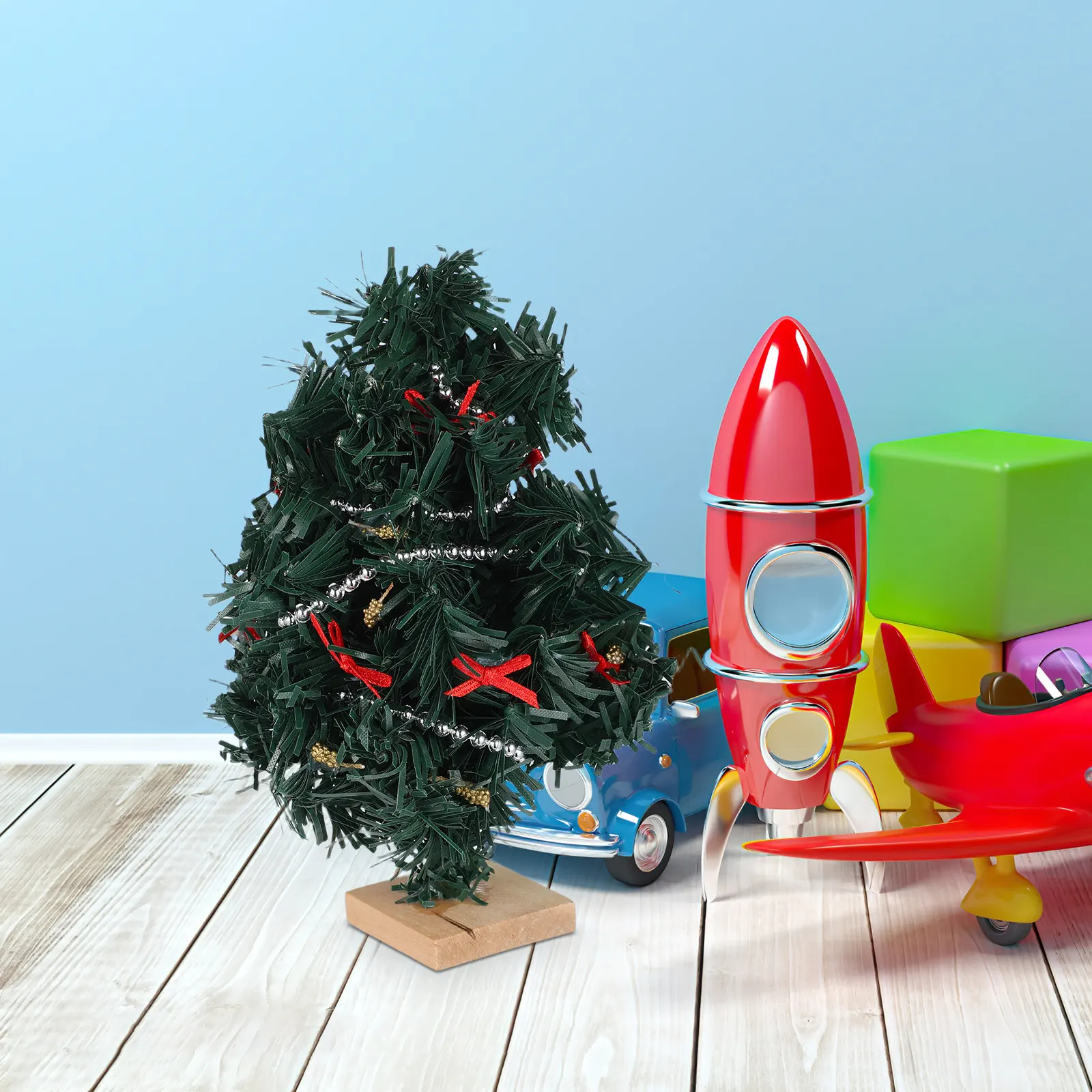 

Miniature Christmas Tree with Wooden Base 1:12 Scale Snow-Covered Cedar Mini Tree for Dollhouse Decoration Pretend Play Desktop