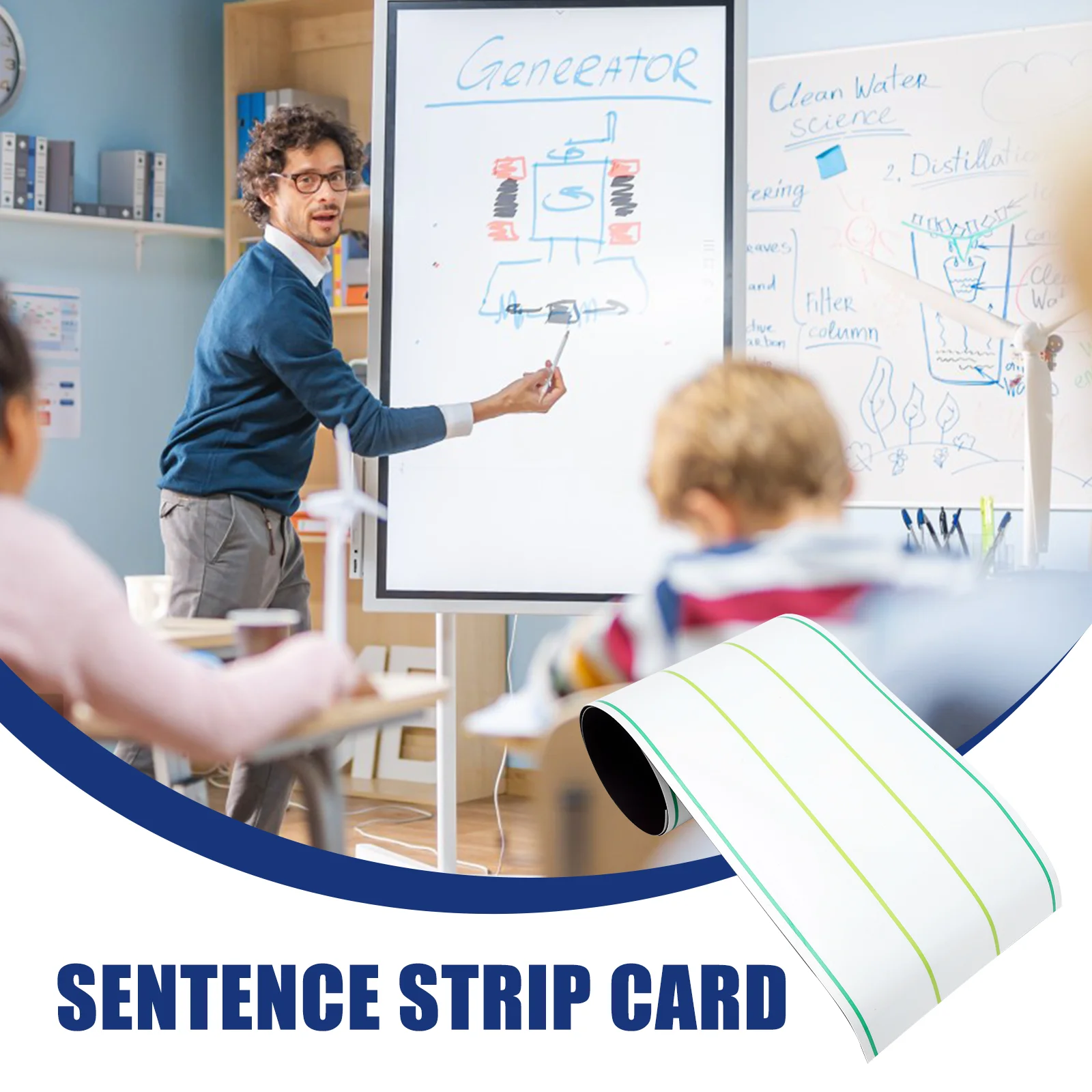 Sentence Strip Word Cards Magnet Strips Dry Erase Refrigerator Magnetic List Notepads Soft White for Teachers