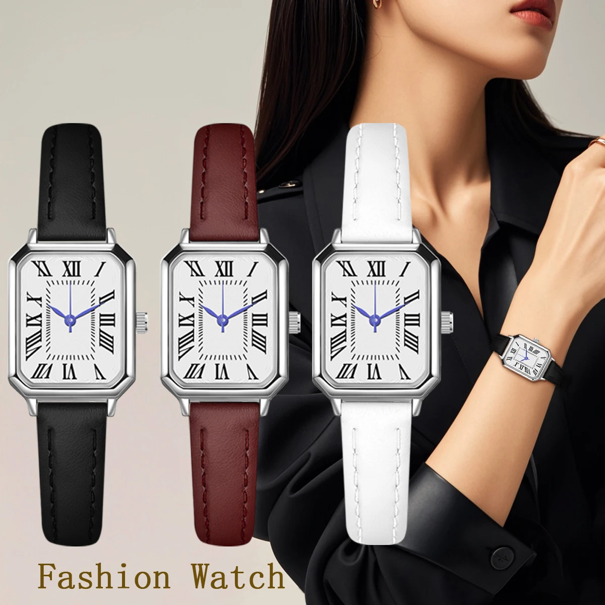 3 قطع ساعات نسائية من جلد البولي يوريثان طقم ساعات نسائية ساعة يد كوارتز للسيدات أصدقاء عائلة مهرجان هدية عيد الحب