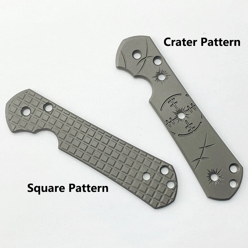 1pc Custom Titanium Alloy Knife Scale Patch Crater Pattern for Chris Reeve Large Sebenza 21 Grip Handle DIY Making Accessories