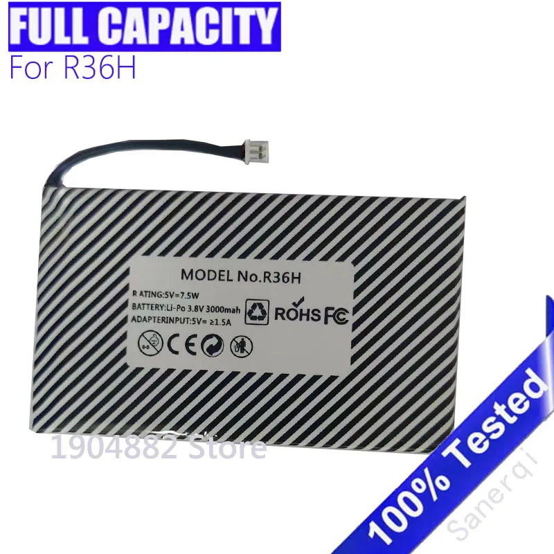 

3.8V 3000mAh Retro handheld game console Rechargeable Li-ion Battery For R36H Batteria