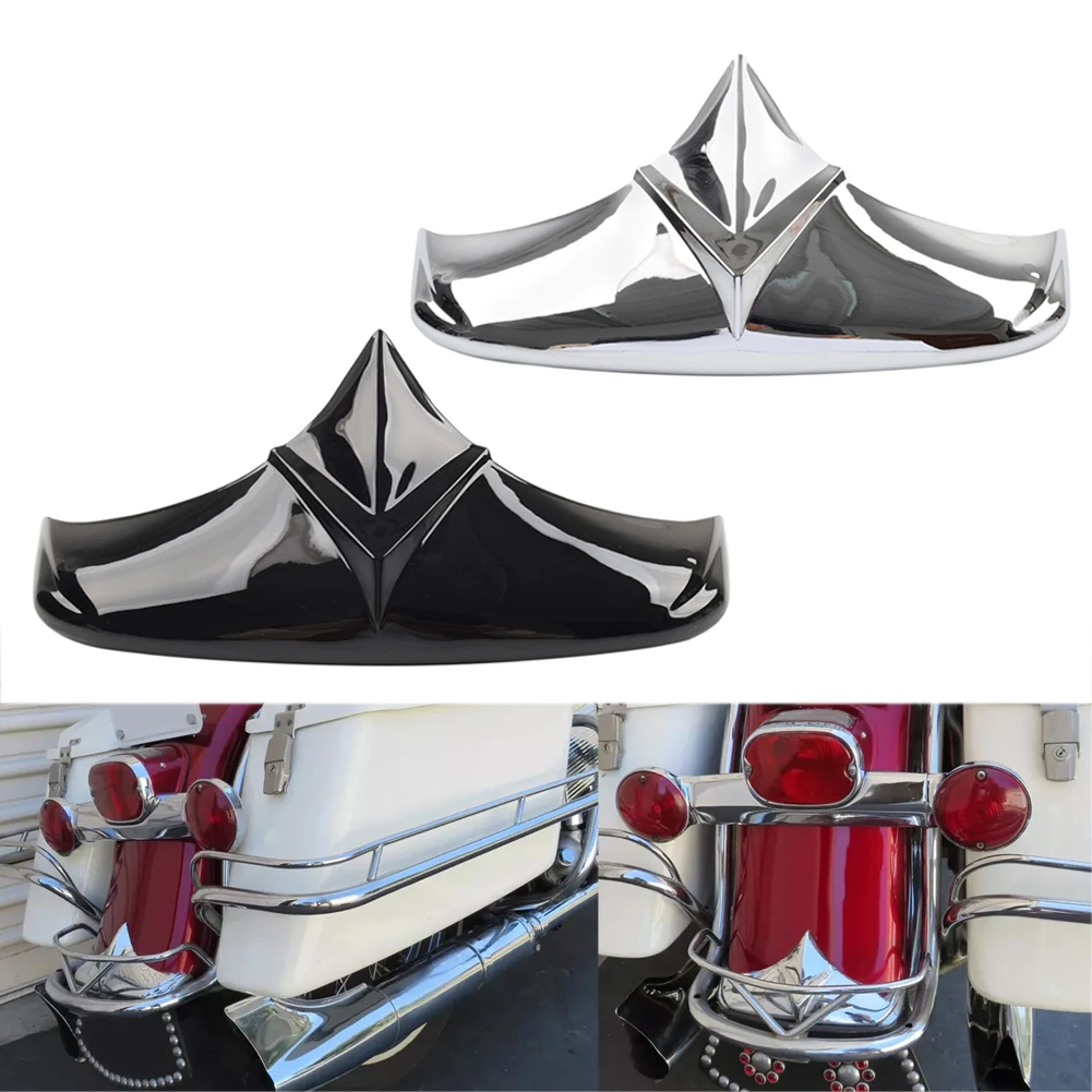 Guardabarros trasero cubierta de punta embellecedora ABS negro brillante/cromo para Harley Electra Glide Duo Glide FL FLH FLHF 1958-1966