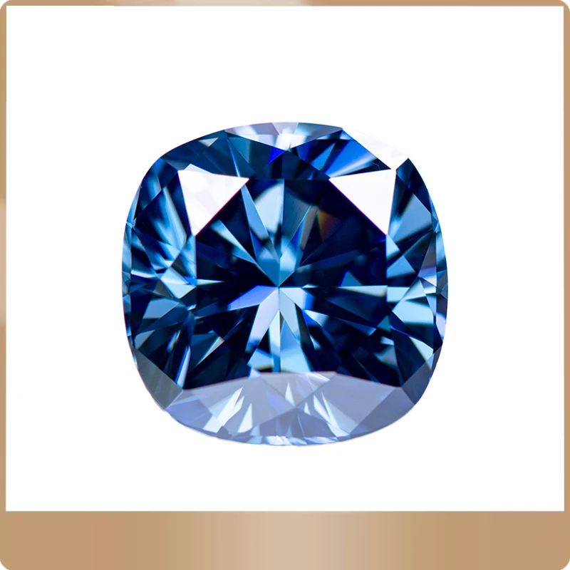 

Муассанит Stone Cushion Cut Основной цвет Royal Blue Lab Grow Diamond Оптовая продажа высококачественных драгоценных камней с сертификатами GRA