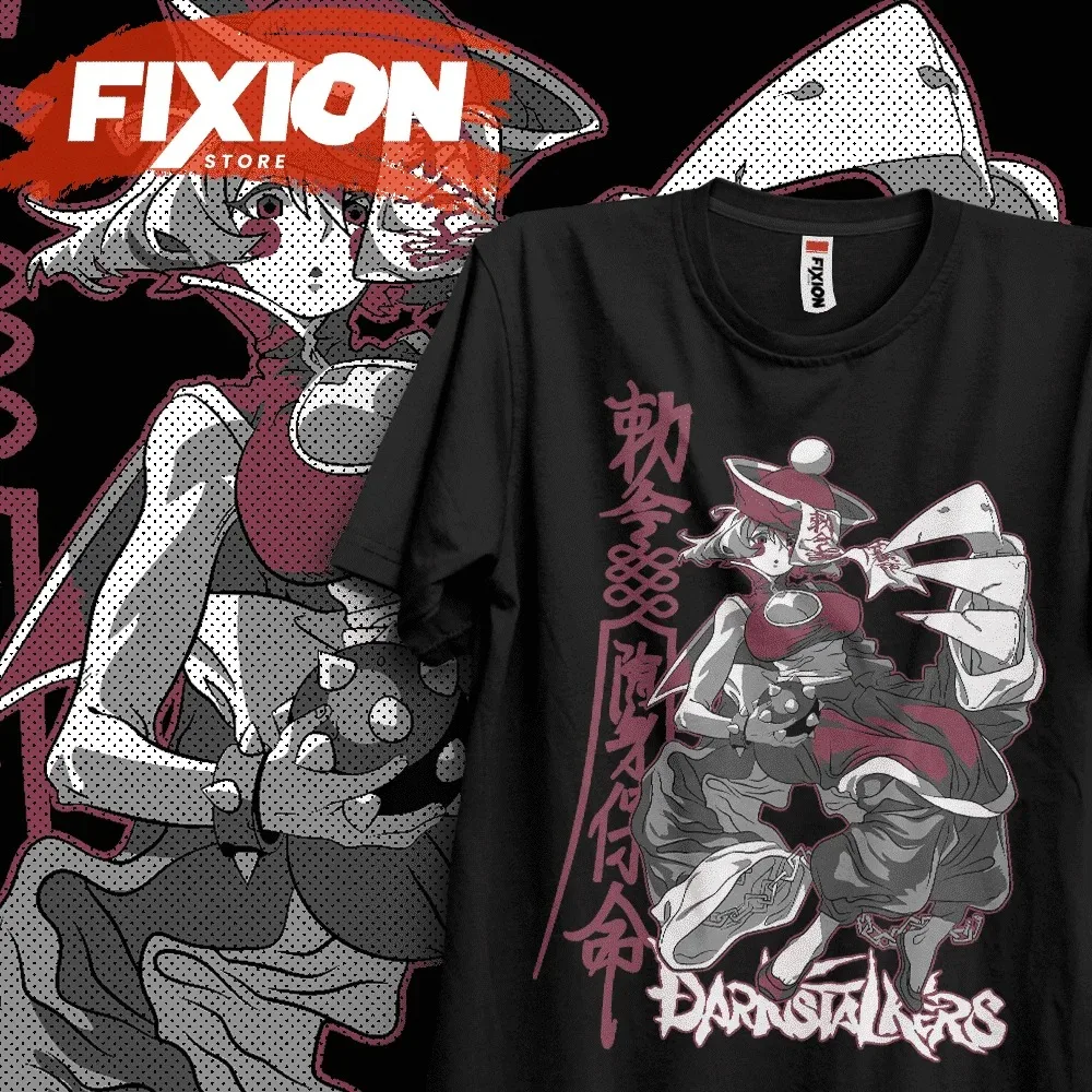Camiseta de Anime DarkStalkers EB, regalo de Manga para Anime, producto novedoso Unisex de gran tamaño, ropa de calle, deportes transpirables de alta calidad para parejas