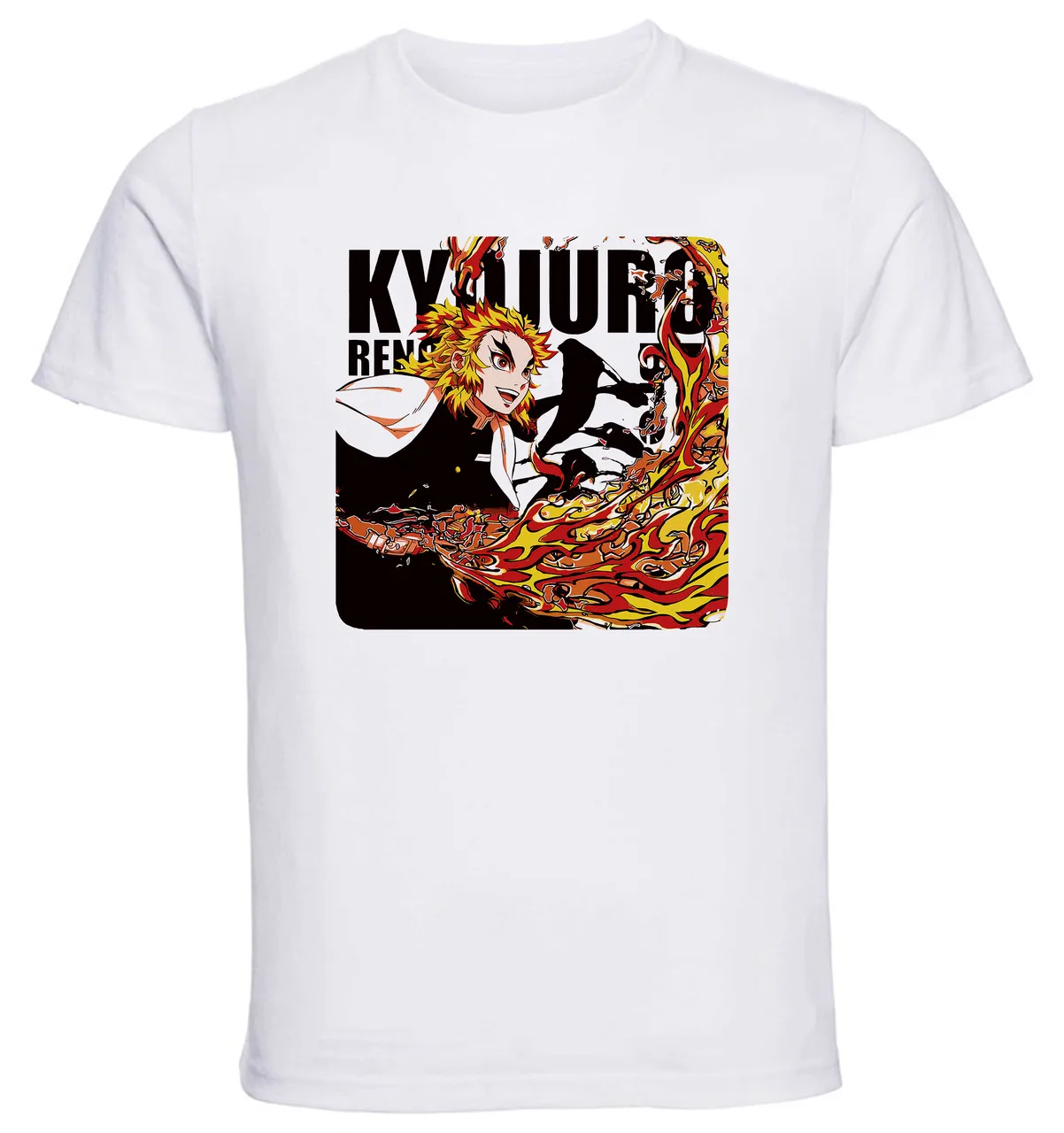 T-Shirt Unisex White - Demon Slayer - Rengoku