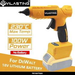 VILASTING Electric Hot Melt Glue Gun Cordless Electric Glue Gun 11mm Glue Stick Melt Welding Air Gun for Dewalt 18V Battery Pin