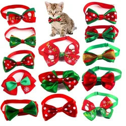 Pet Supplies Christmas Bow Tie Cat Bow Snow Pattern Pet  Adjustable Neck Strap Diadema Perro Navidad Dog Scarf Ошейник Для Собак