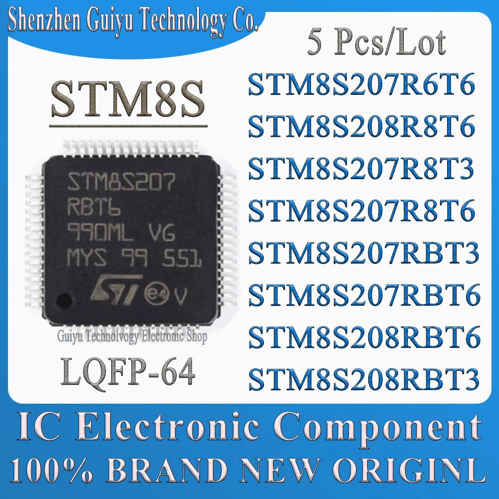 5 Pcs/Lot STM8S207R6T6 STM8S208R8T6 STM8S207R8T3 STM8S207R8T6 STM8S207RBT3 STM8S207RBT6 STM8S208RBT6 STM8S208RBT3 IC MCU Chip