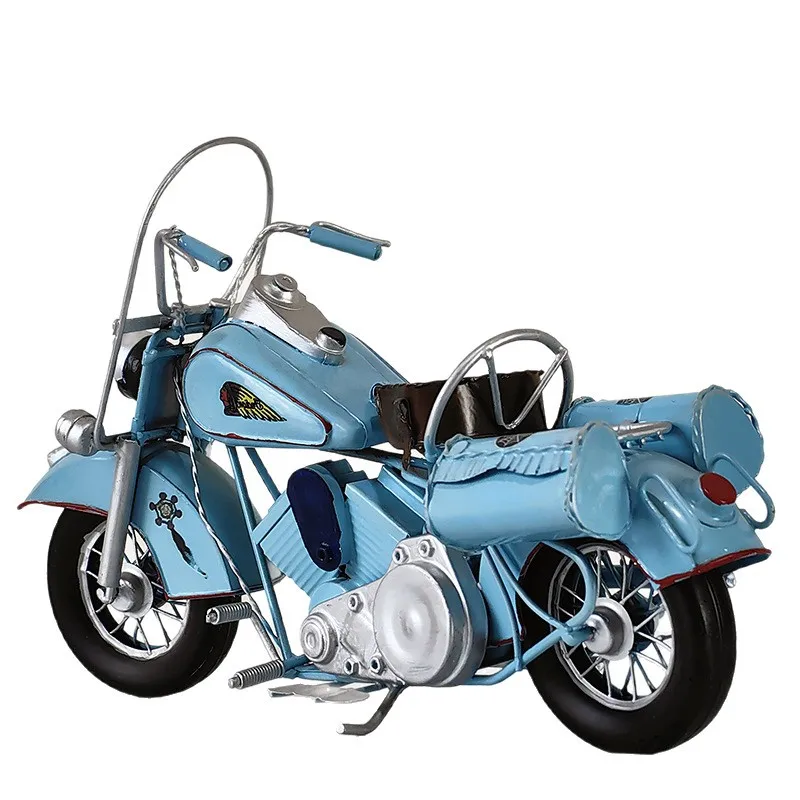

Retro old wrought iron motorcycle simulation model ornament home living room window decoration shooting props crafts