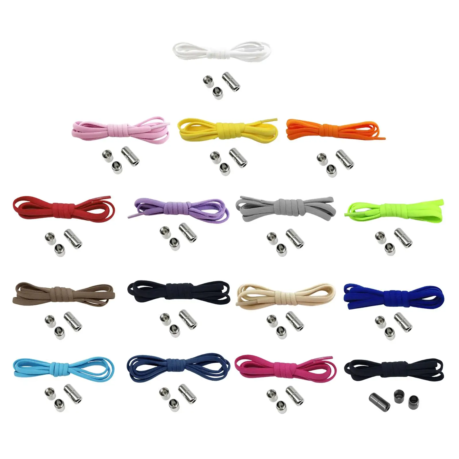 Elastic No Tie Shoelaces 1 Pair Universal Half Round Quick Laces Tieless Shoe Laces for Sneakers Running Shoes Elderly