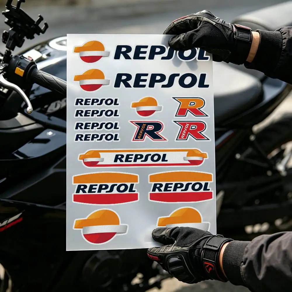 For REPSOL Reflective Strip Sticker Universal Safety Warning for Car Motorcycle Bike Helmet  High Reflective Waterproof