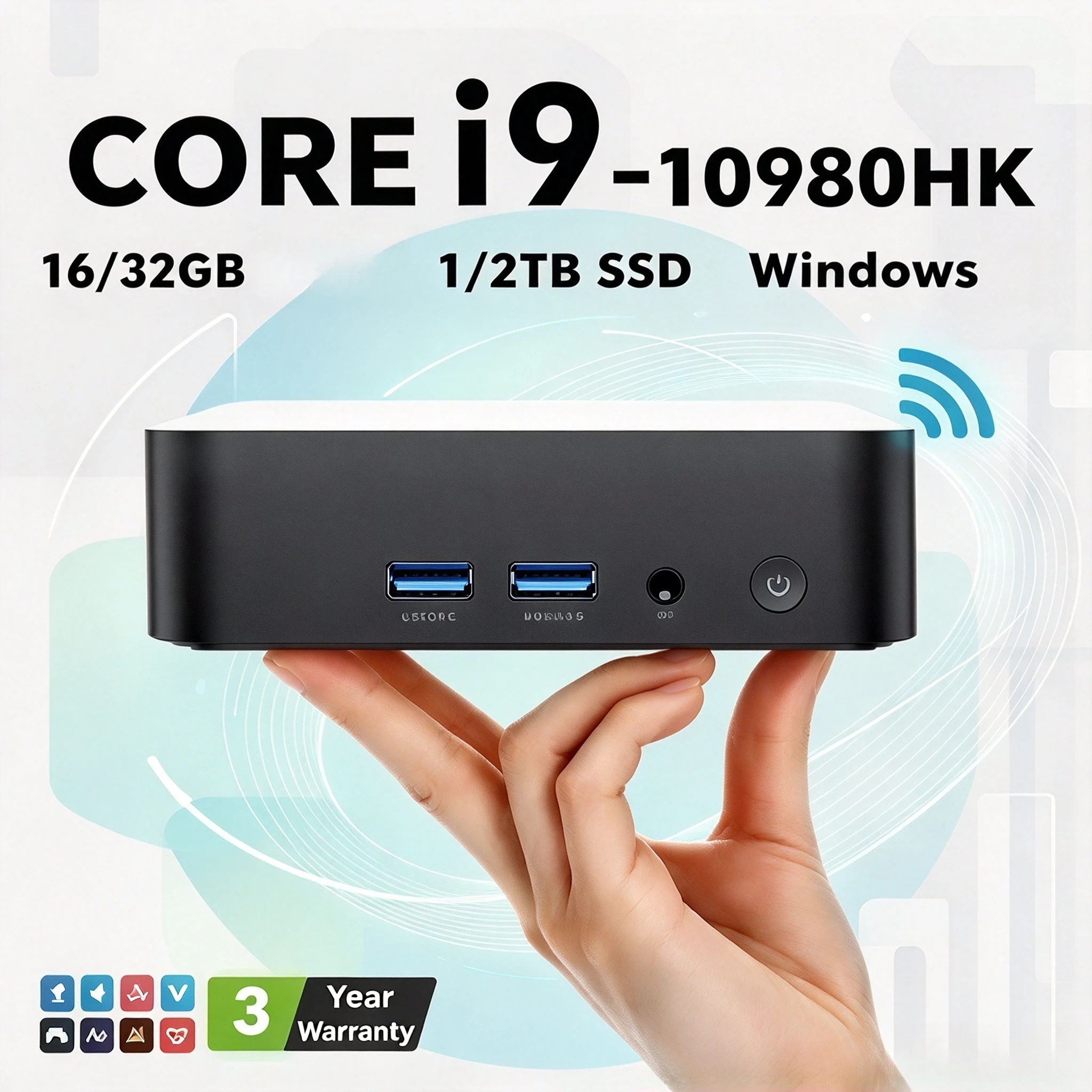 2026 MINI Core i9 10980HK  PC Windows  16GB RAM 1TB 2TB SSD WIFI  BT5.2 4K HD  Gaming Office Study Pc