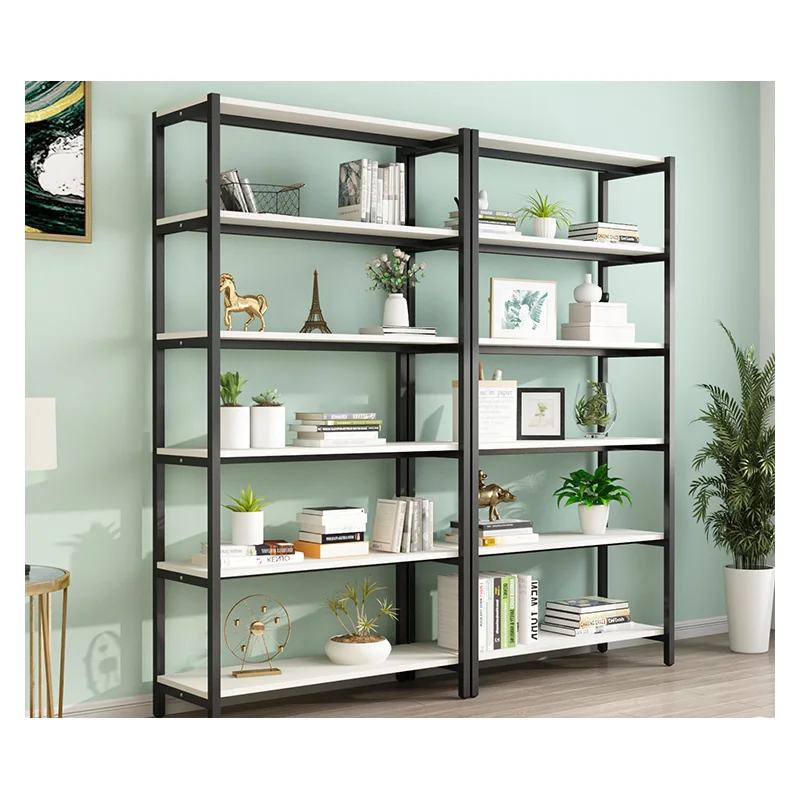 حامل عرض خفيف من الفولاذ والخشب مع 5-6 أرفف سهلة التركيب ورف تخزين قائم بذاته