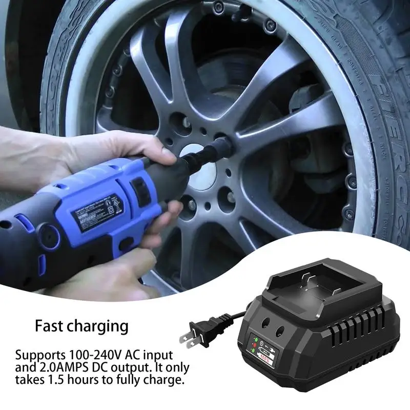 

Lithium Battery Charger 21V Lithium Ion Charger For Heavy Duty Tools Universal Fast Charging Wrench Holder Humanized Electric