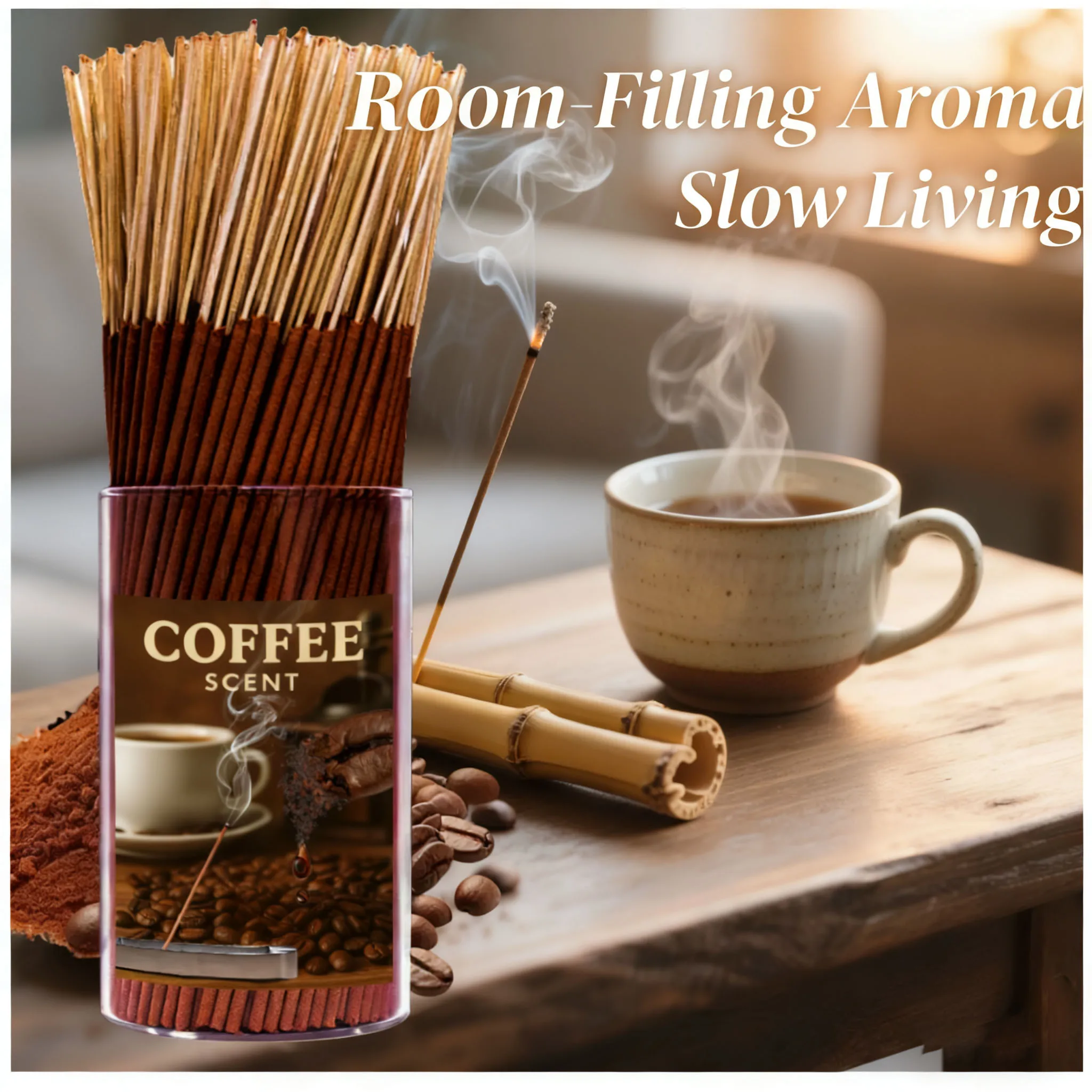Handmade Coffee Aroma Stick |   Yoga Meditation Home Fragrance, Suitable for Cleansing, Relaxing and Eliminating Negative Energy, Suitable for Home and Office Air Purification. Spa Center Zen-Inspired Gift Reminder. Warm Café Atmosphere, Perfect for Offices, Yoga, and as a Gift.