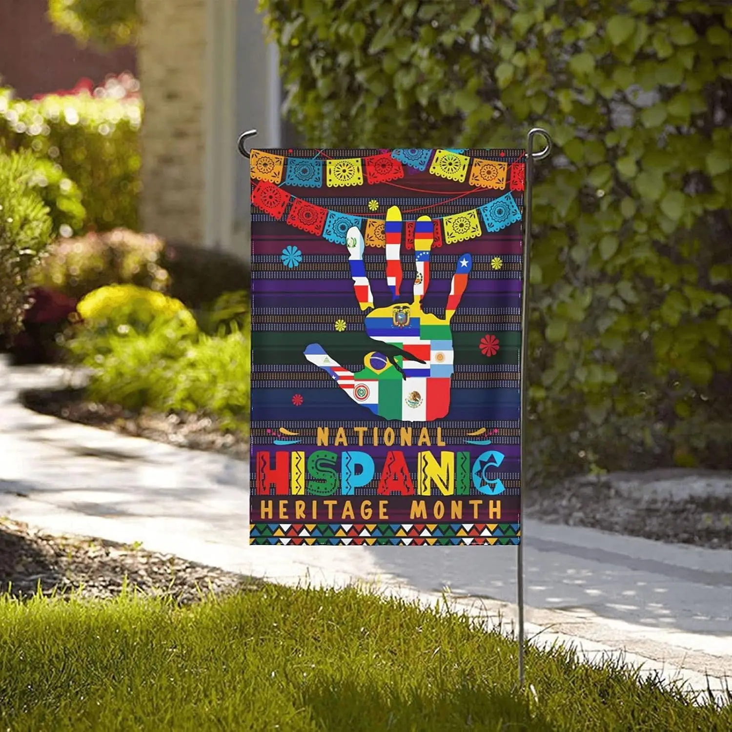 National Hispanic Heritage Month Garden Flag Outdoor/Indoor Decoration House Banner Small Yard Gift Double-Sided 12.5