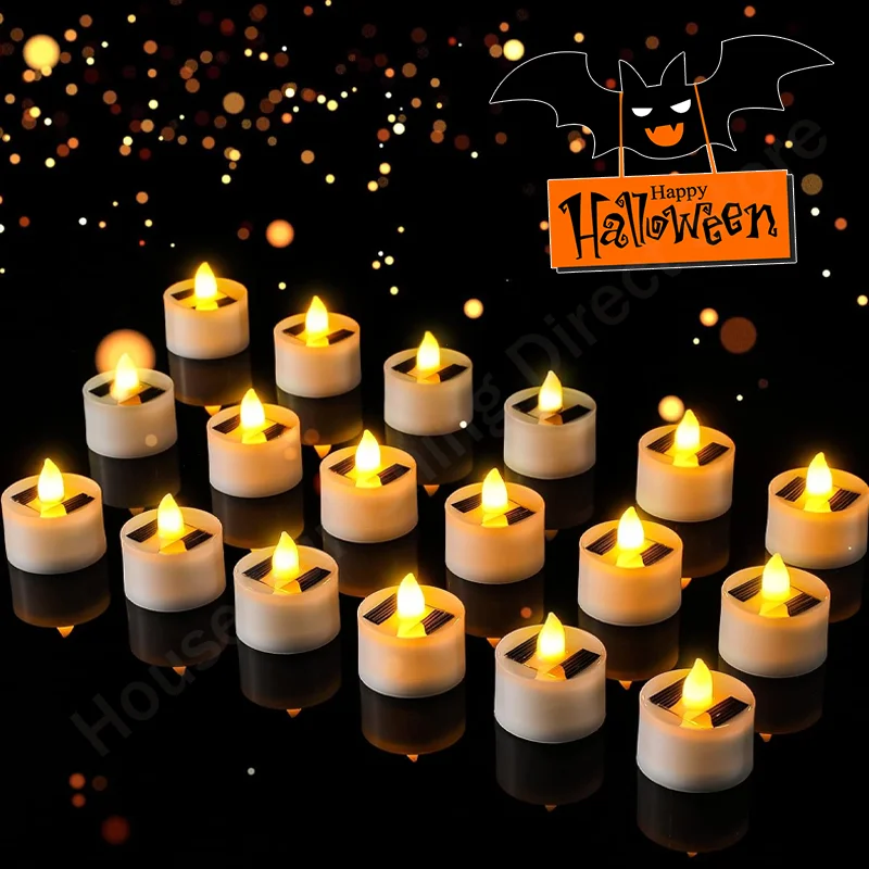 

LED Solar Electronic Candles Night Lights Outdoor Waterproof Flameless For Birthday Wedding Party Halloween Decor Solar Lamp