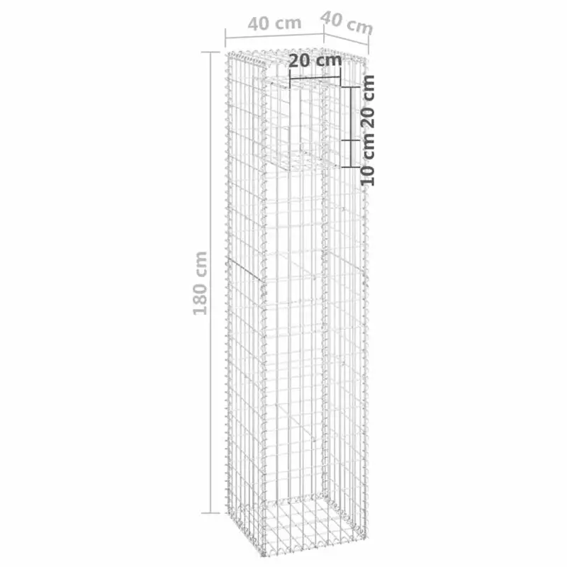 

Gabion Basket Posts 2 pcs 15.7"x15.7"x70.9" Iron