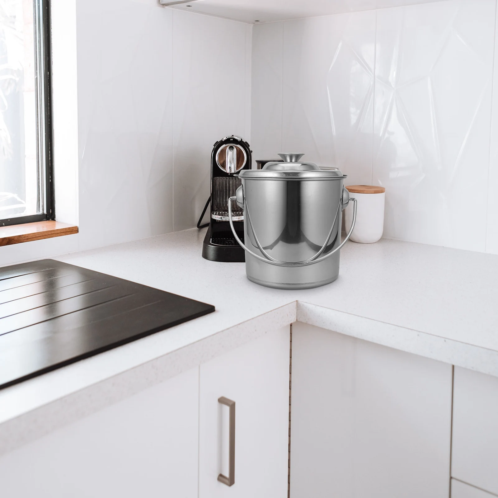 

Stainless Steel Bucket 304 Large Capacity Water Ice Storage Garbage Holder Kitchen Rice Bucket 20cm Diameter Height Sealed Lid