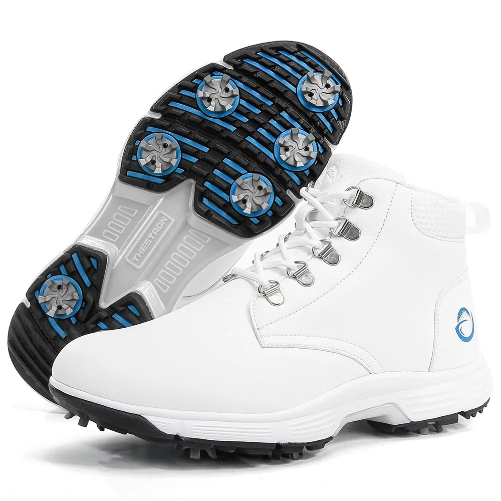 High-top Spiked Men Golf Shoes Waterproof Microfiber Anti-collision Toe Outdoor Competition Sports Sneakers size 39-49