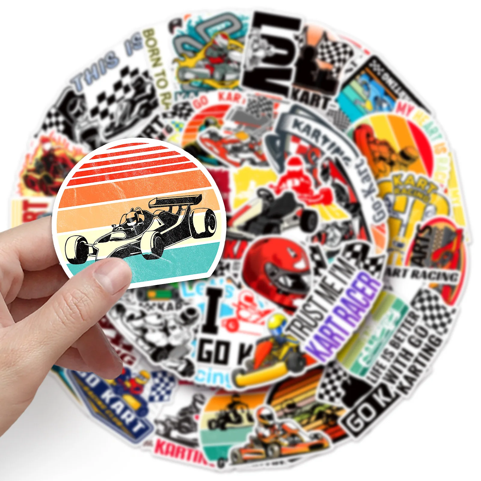 10/50PCS Karting Scrapbook Adesivi Personalizzati Cool Graffiti Decalcomanie Diario FAI DA TE Laptop Bagagli Skateboard Casco Telefono Graffiti