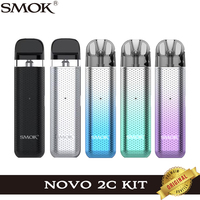 Original SMOK Novo 2C Kit Vape 800mAh Battery with Empty 2ml Novo 2X Meshed 0.8ohm MTL Pod Electronic Cigarette Vaporizer