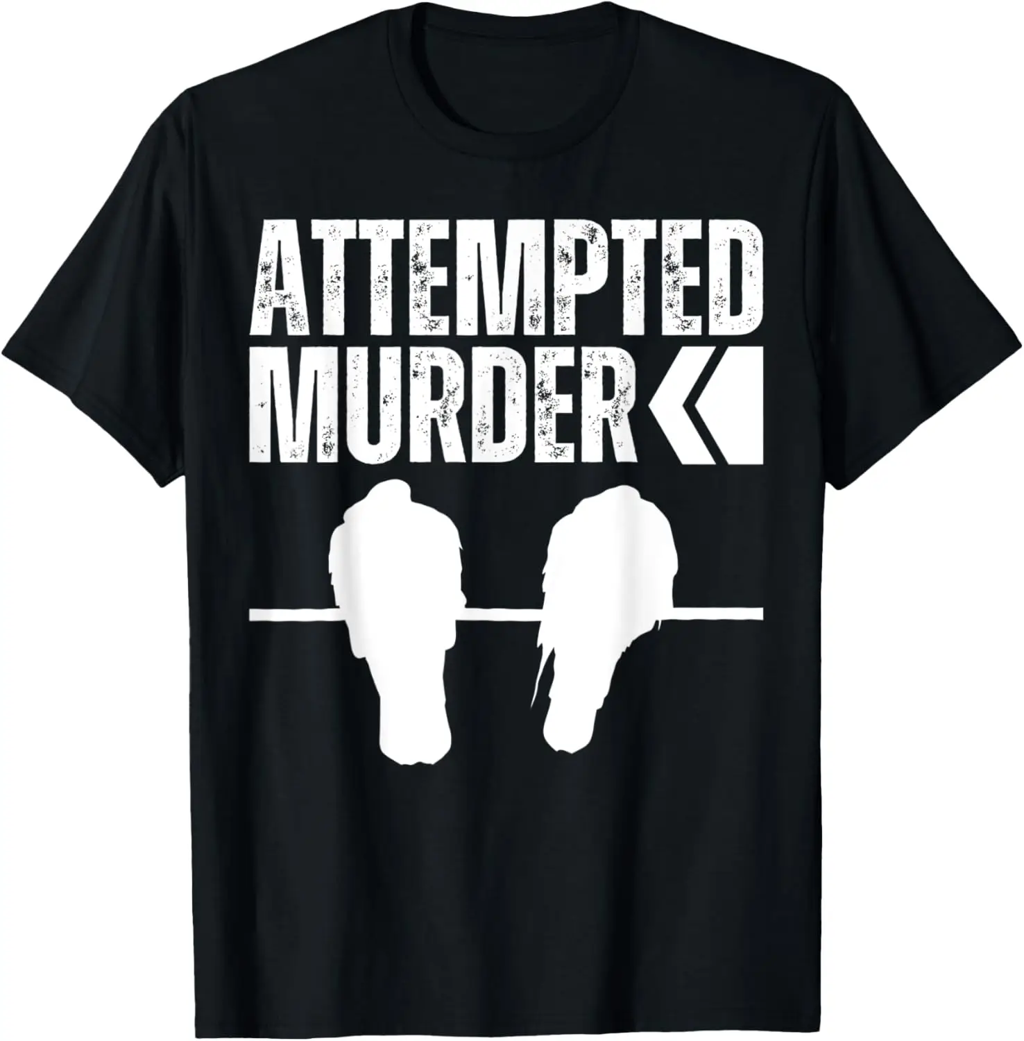 Attempted Murder Crows Ravens Bird Funny Crow On Tree Branch T-Shirt