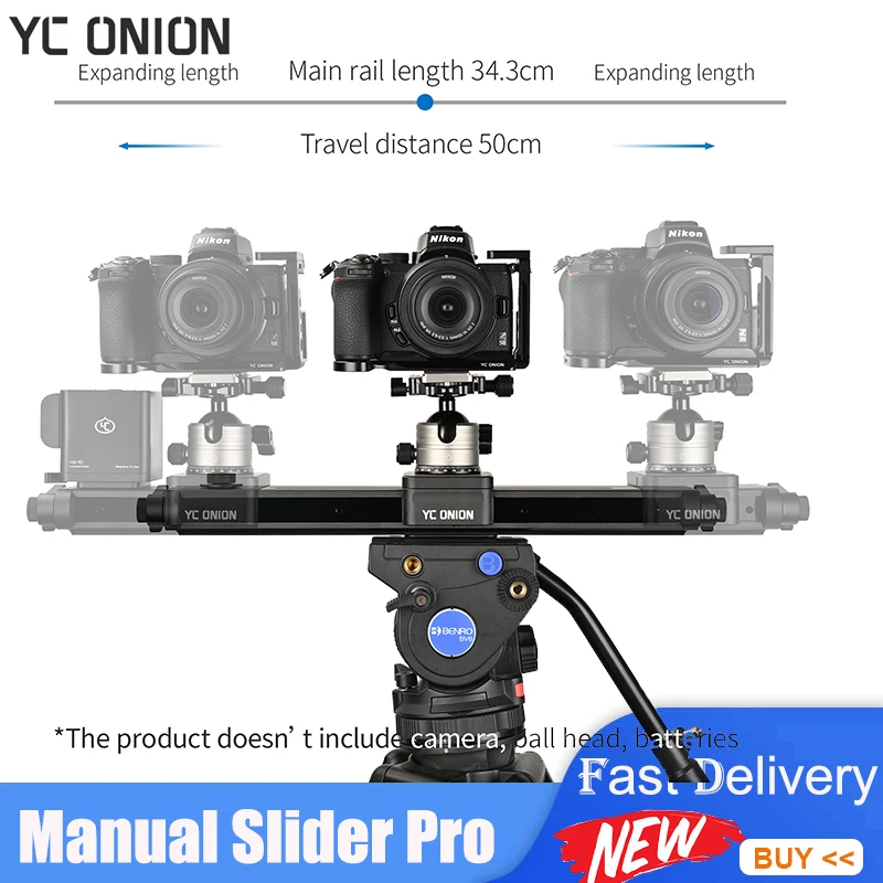 YC Onion 40cm Chocolate Pro Camera Video Slider Manual Adjustment Dolly Track Rail Slider For DSLR Camera Gopro Locking Knob