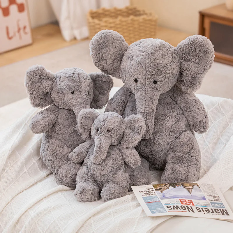 30/40/50cm Kawaii Plush Elephant Doll Toy Fluffy Stuffed Animal Pillow Baby Accompany Relieve Pressure Xmas Birthday Gift Kids