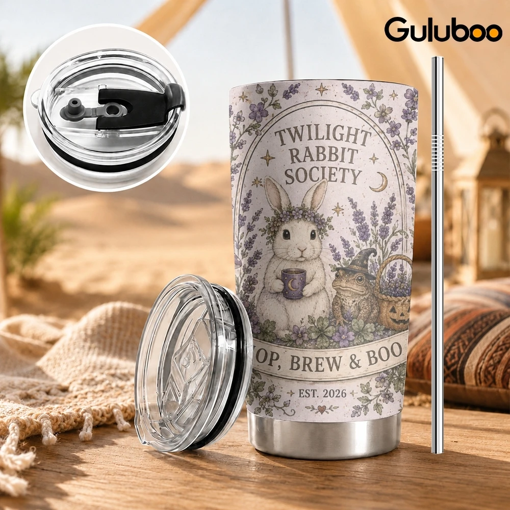 Vintage Woodland Witch Vacuum Flasks 20oz Stainless Steel Insulated Tumbler Double Wall Coffee Cup with 2 Lids Straw Travel Mug
