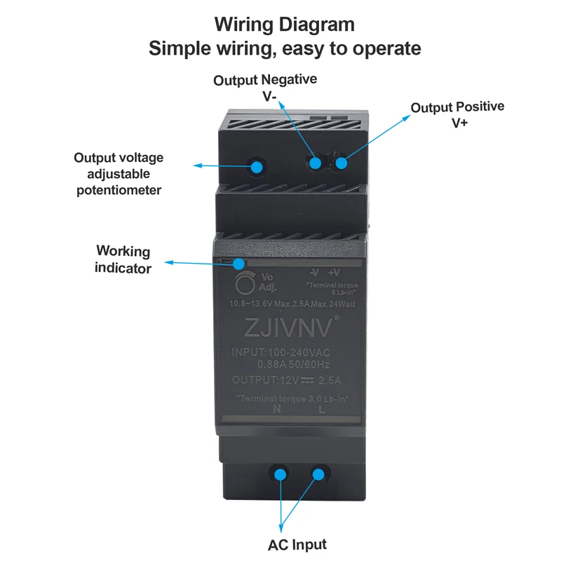 15 واط 30 واط 60 واط 100 واط 150 واط HDR DIN السكك الحديدية تحويل التيار الكهربائي التيار المتناوب 100-240 فولت إلى تيار مستمر 12 فولت 24 فولت جودة عالية HDR-15 HDR-30 HDR-60 HDR-100