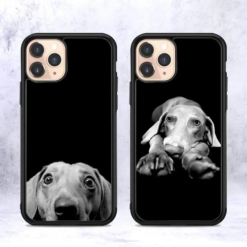 

TOPLBPCS Weimaraner dog Phone Case Silicone PC+TPU Case for iPhone 11 12 13 Pro Max 8 7 6 Plus X SE XR Hard Fundas