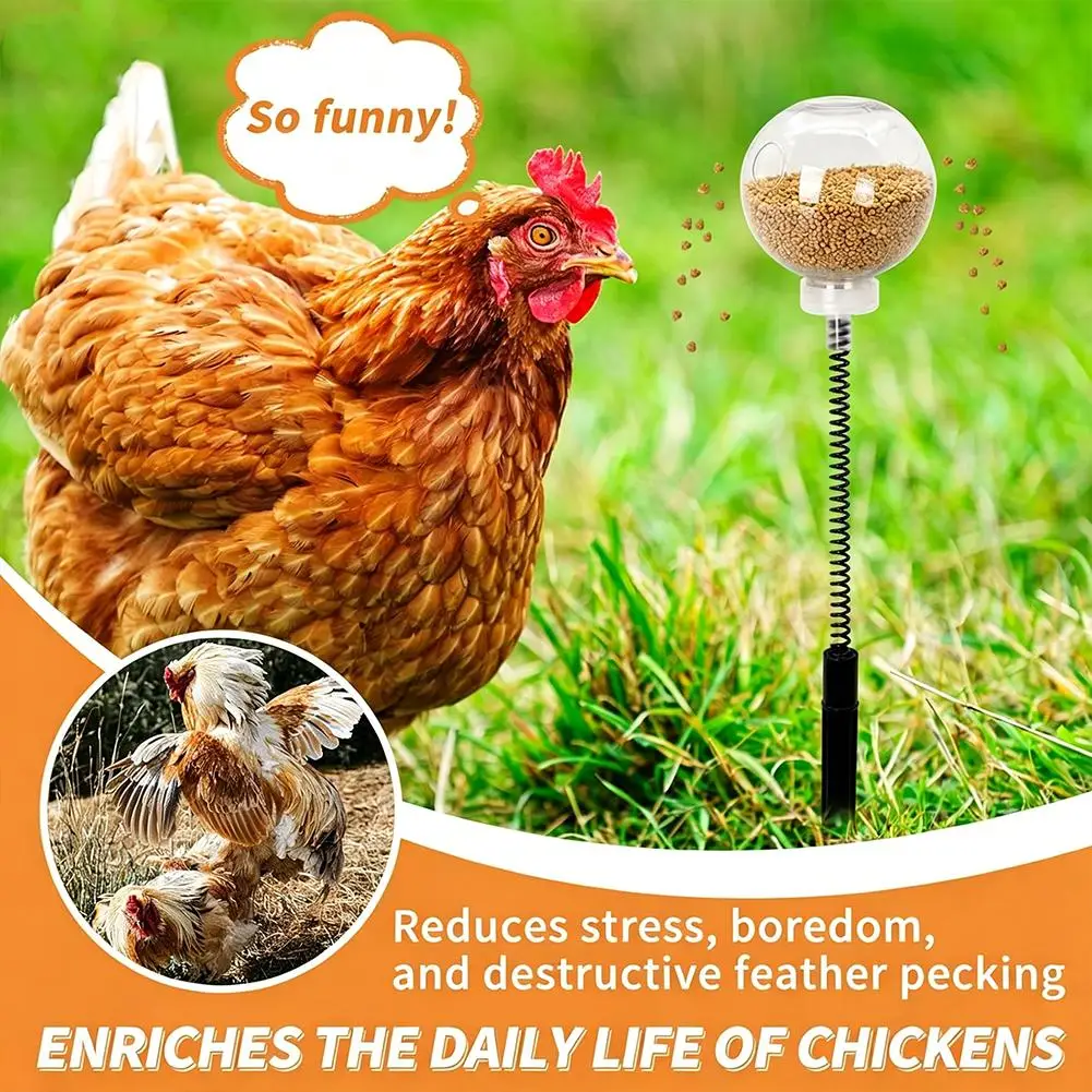 Interactive Chicken Pecking Toy Slow Feed Foraging Dispenser Boredom Buster for Hens Poultry Flock Entertainment Enrichment
