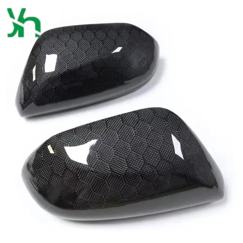 ل تسلا نوع 3 2016-2022 العسل ألياف الكربون مرآة الرؤية الخلفية غطاء الكربون الجاف الجانب الباب مرآة الرؤية الخلفية عصا الزخرفية #1