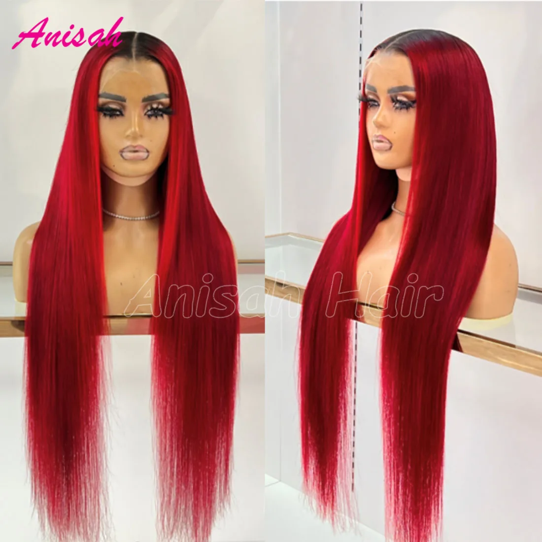 

Ombre Красный Цветной Парик Фронта Шнурка Для Женщин Прямые Красные Перуанские Реми Девственные Волосы Бесклеевые Парики Фронта Шнурка Человеческих Волос Prepluck