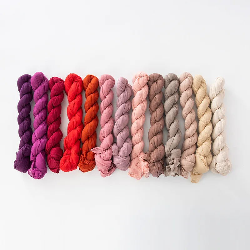 Solid Spring New Crumpled Scarf For Women Girls Cotton Voile Thin Scarves Soft Knitting Shawl Summer Female Linen Wrap Shawls