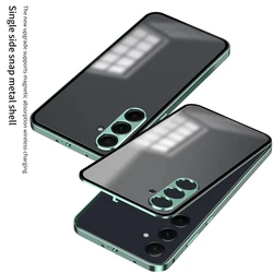 Aluminium Alloy Case For Samsung Galaxy A55 A35 A25 A54 A15 FE Elastic Buckle Frosted Semi Transparent Metal Camera Protection