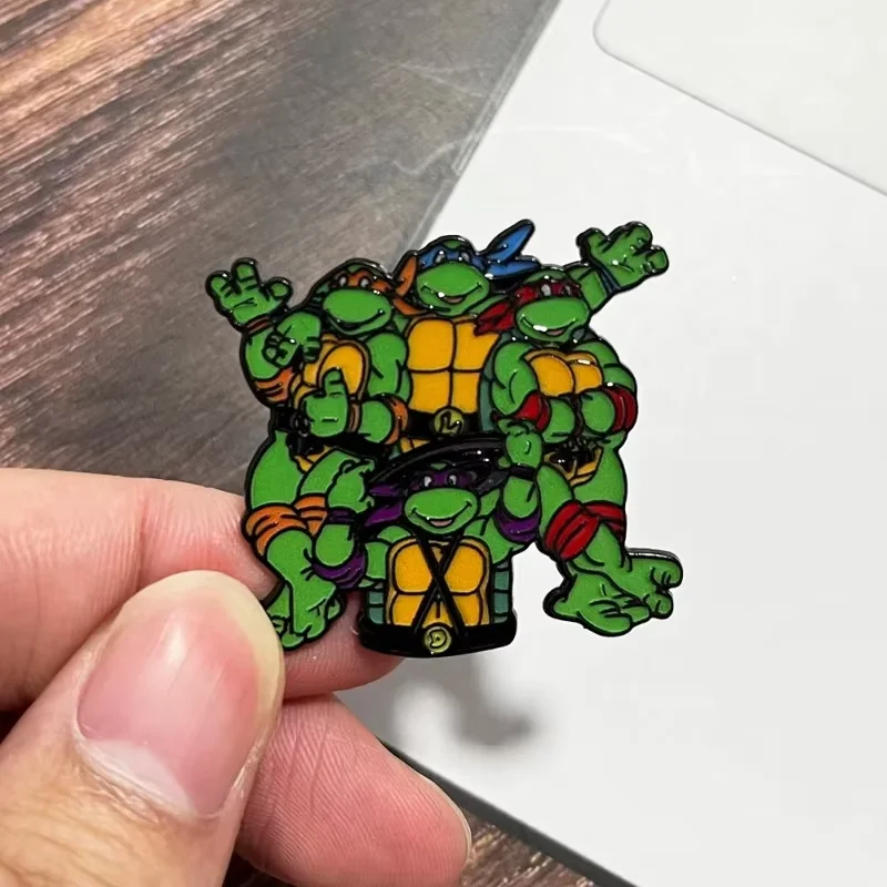 TMNT Ninja Turtles Enamel Pins Leonardo Raphael Donatello Michelangelo Metal Brooch Badge Collectible Gift Backpack Hat Decor