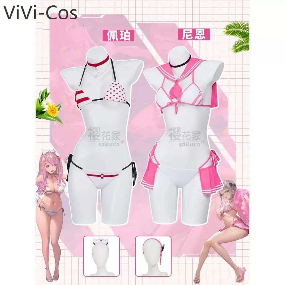 

Pepper/Neon Cosplay Costume NIKKE The Goddess Of Victory Summer Bikini Swimsuit Swimwear Swimming Game Suit Women Party