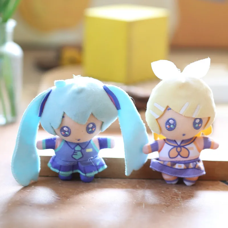

Anime for Hatsune Miku Plush Toy KAITO MEIKO Luka Kagamine Rin Len Figure Stuffed Doll Kawaii Q Version Keychain Bag Pendant Gif